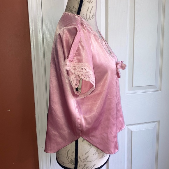 Vintage Victorias Secret Gold Label Top Bow Lace Embellished Sleepshirt 70s 80s - Picture 6 of 9